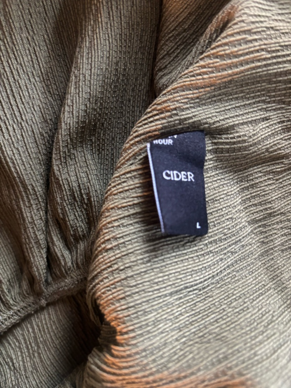 Cider Olive Textured Ruffle Strapless Top - Picture 3 of 3